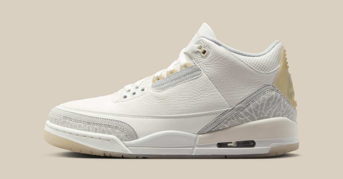 Transparente Fersenlaschen bei dem Air Jordan 3 Craft „Ivory“